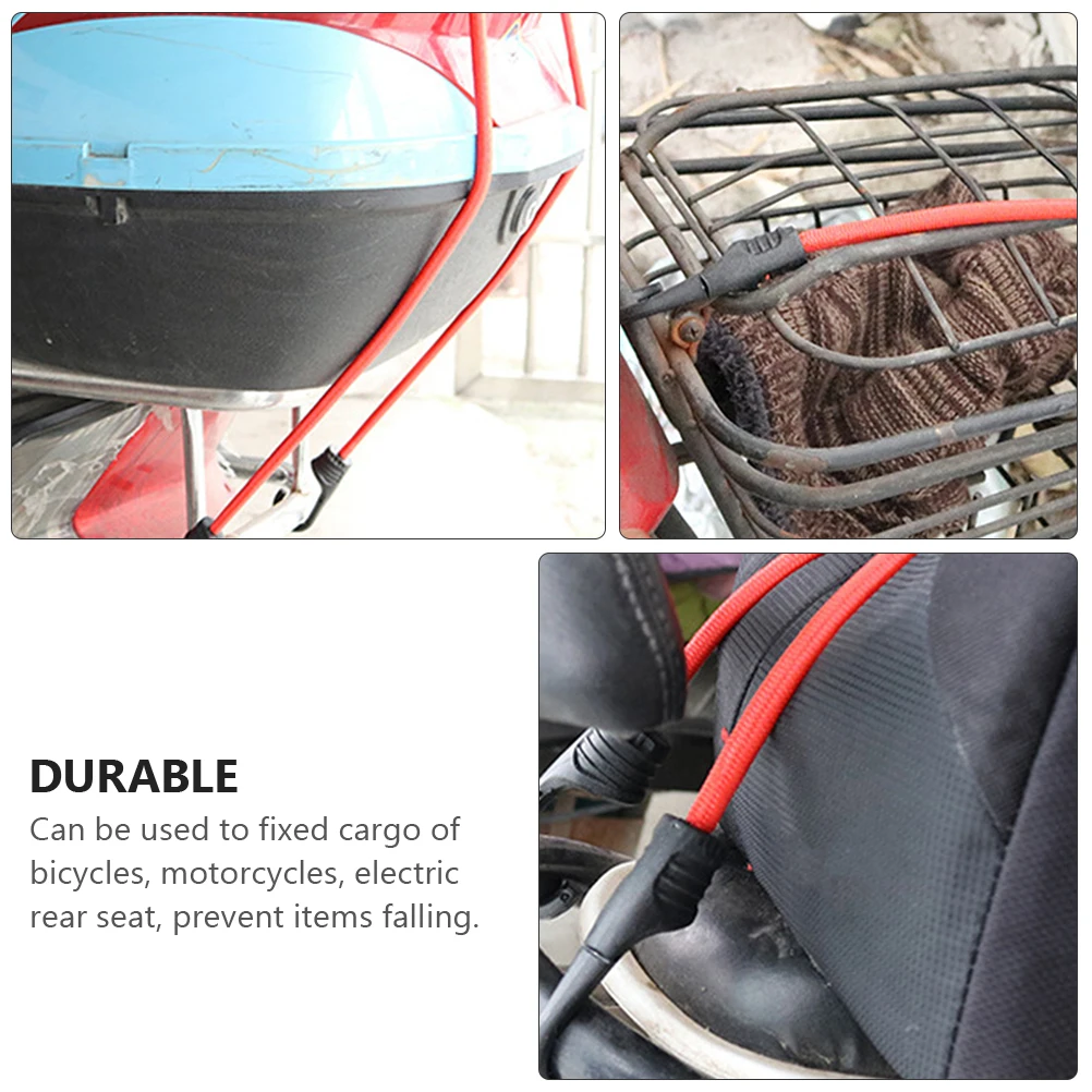 

3pcs Elastic Hook Rope Cargo Binding Strap Bungee Cord For Luggage Bike Motorcycle Trunk Heavy Duty Sturdy Fastening Belt
