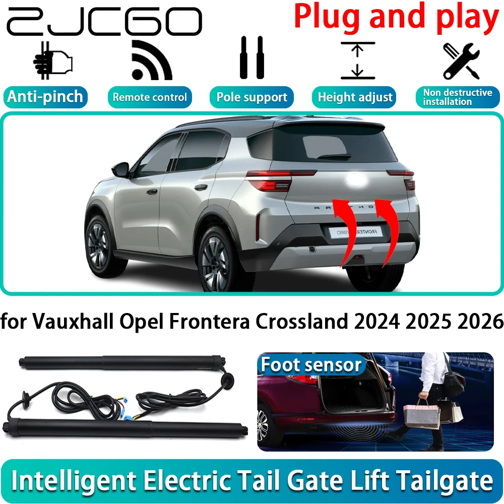 ZJCGO for Vauxhall Opel Frontera Crossland 2024 2025 2026 Car Electric Powered Tailgate Power Liftgate Automatic Tailgate System