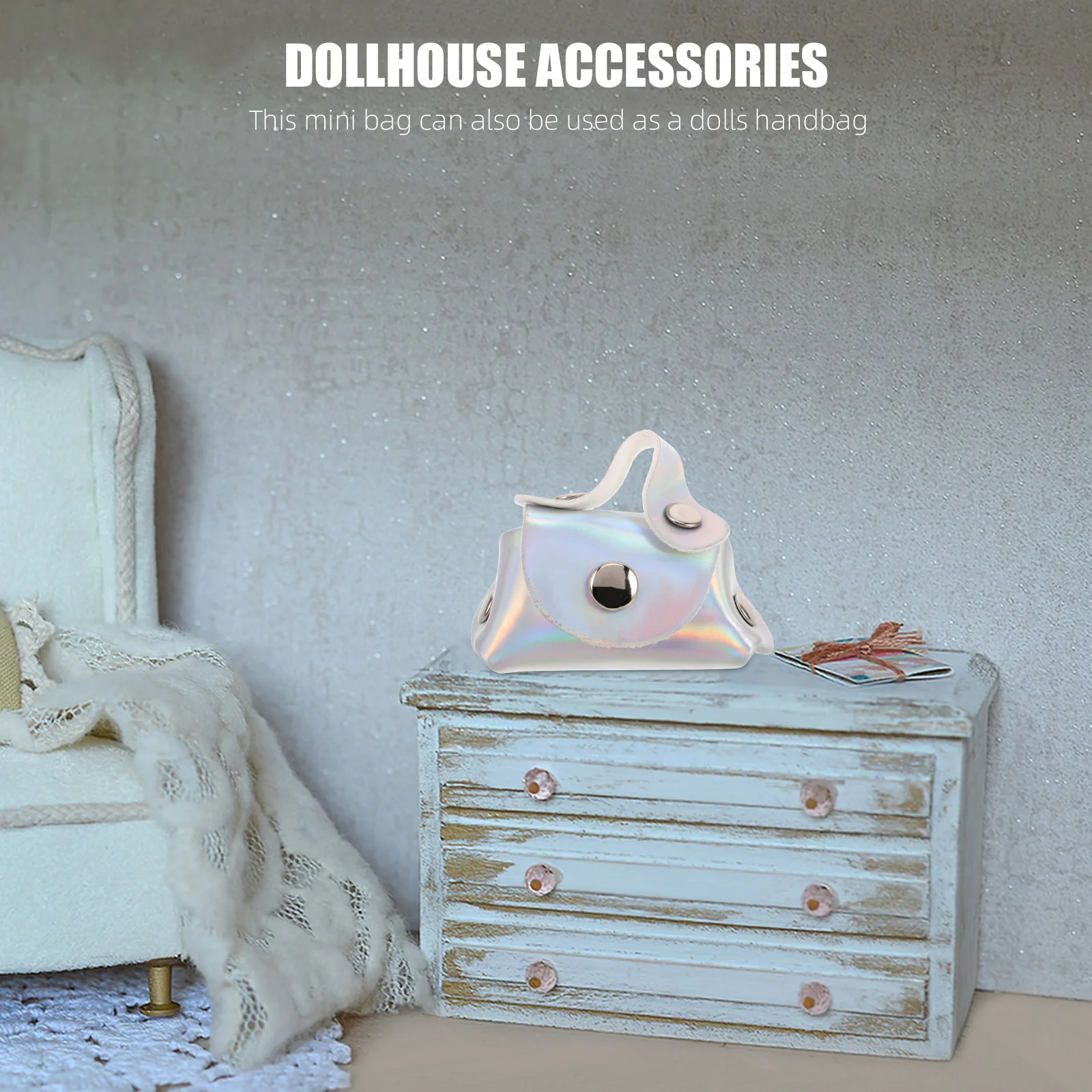 Miniatuur handtas tas Pu te openen ontwerp opslag rollenspel spelaccessoire voor poppenhuis fotografie rekwisieten binnen