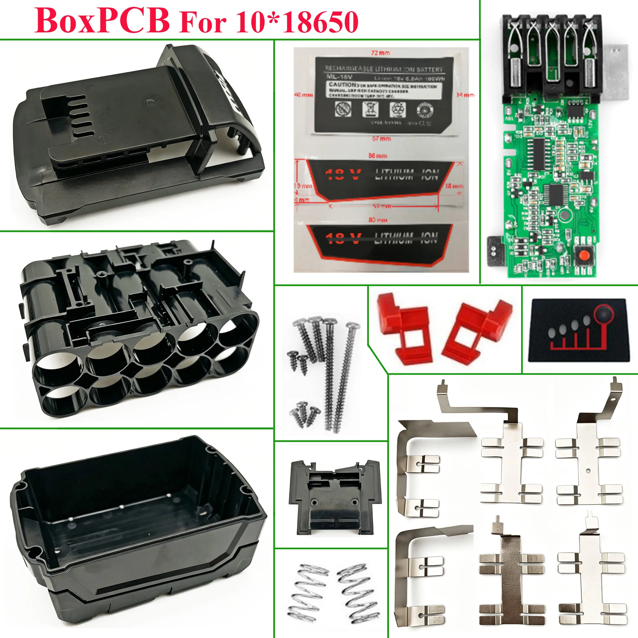 For Milwaukee Li-ion Battery Case PCB Charging Protection Board Box Shell For M18 18V Lithium Batteries Housing  6.0Ah Label