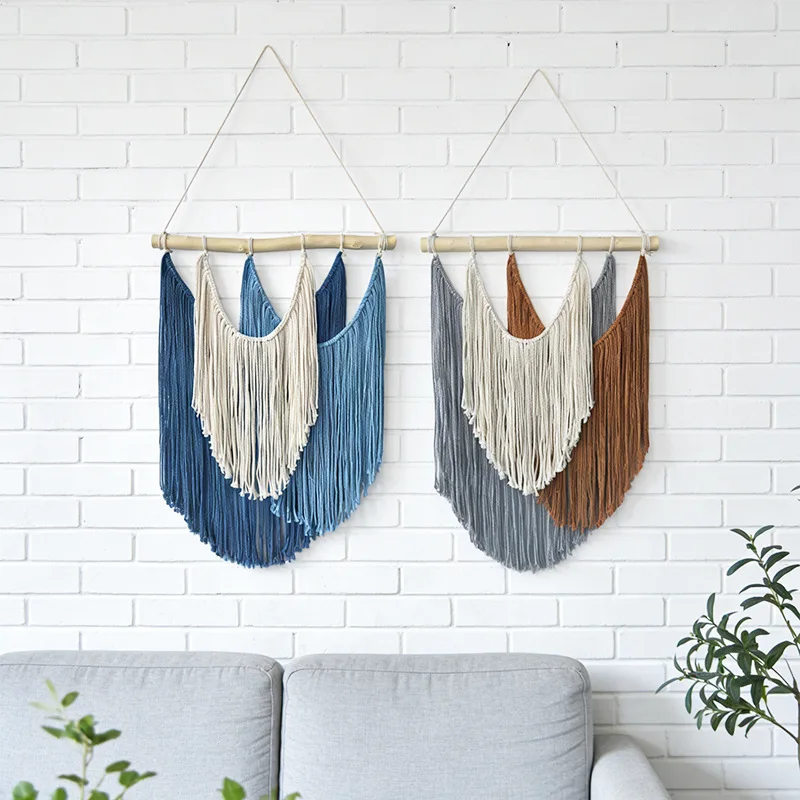 CX ins simple color fringed tapestry wall decoration homestay home decoration wall hanging