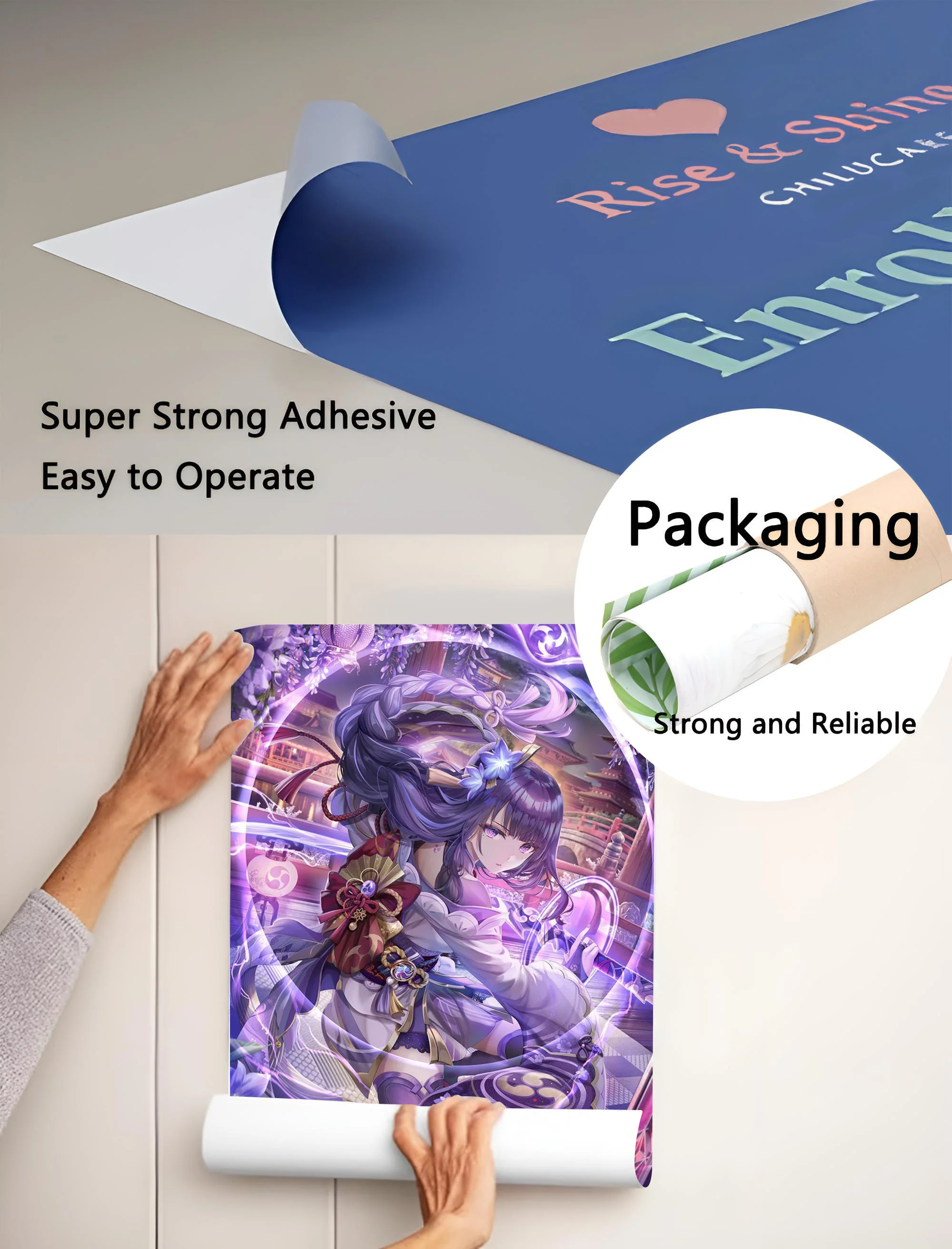 C-Card CaptorS S-Sakura Kawaii Pink Girl Poster Sticky Wall Art Printing Wasserdicht Home Living Bed Room Bar Ästhetisches Dekor – Detail 5