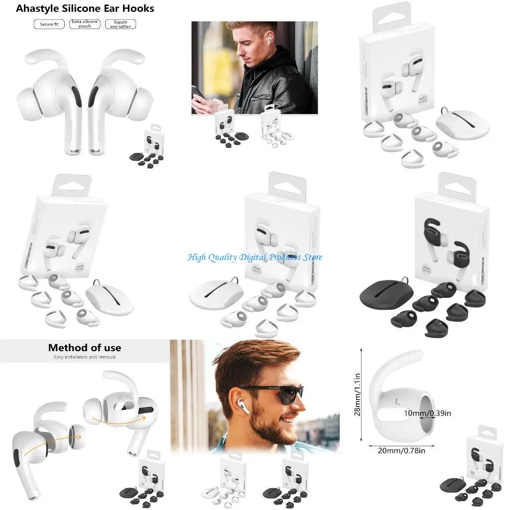 

U2JE 1Set Soft Silicone Ear Pad Eartips Earphone Ear Hook Cover In ear Earbuds for 1 In Ear Earphones