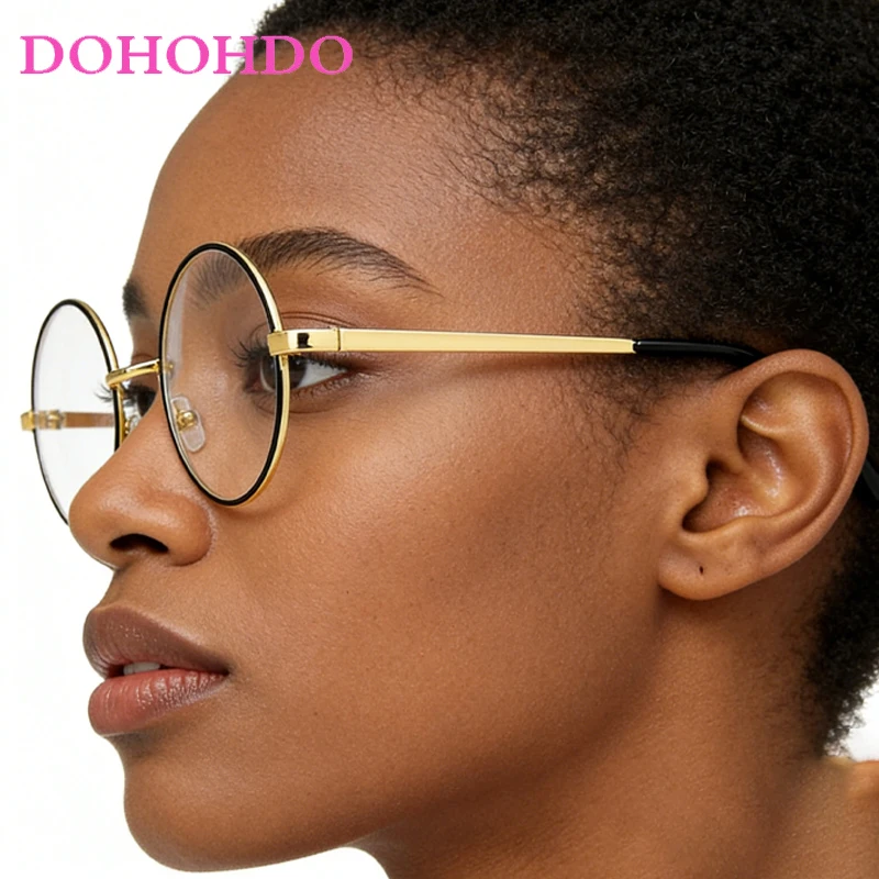 

Classic New Brand Designer Round Glasses Frame Female Male Flat Mirror Frame Metal Glasses Frame Decorative Glasses Lentes Mujer