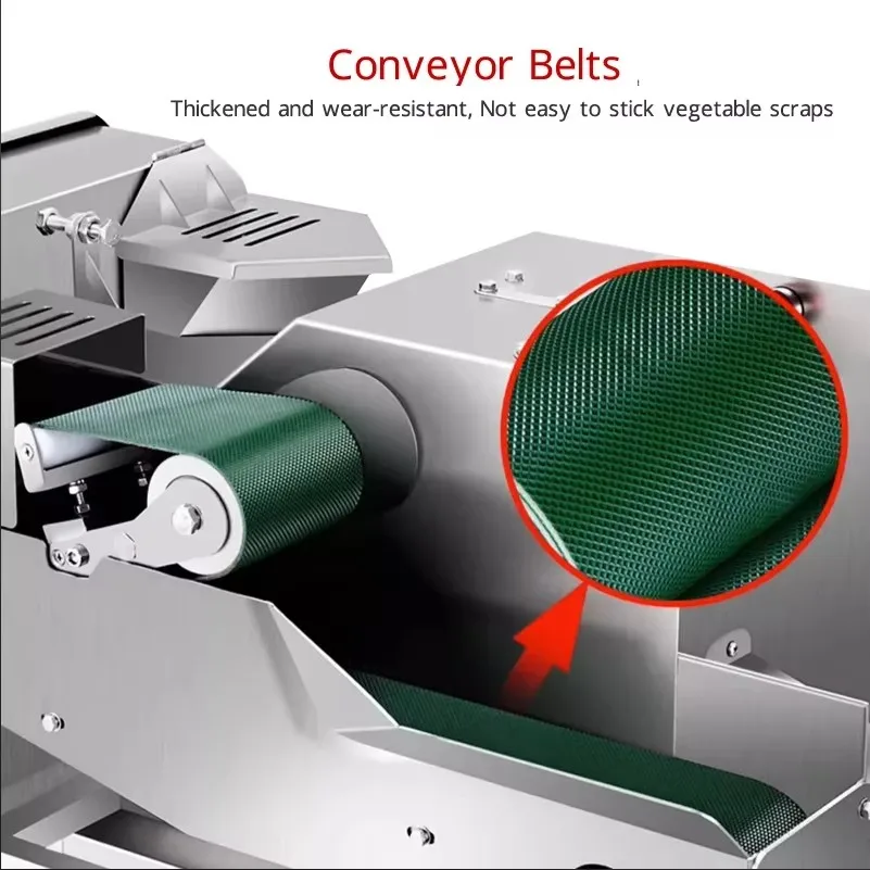 Rebanador eléctrico comercial, máquina cortadora de verduras y chalota, máquina comercial multifuncional para cortar en cubitos, zanahoria, patata y fruta