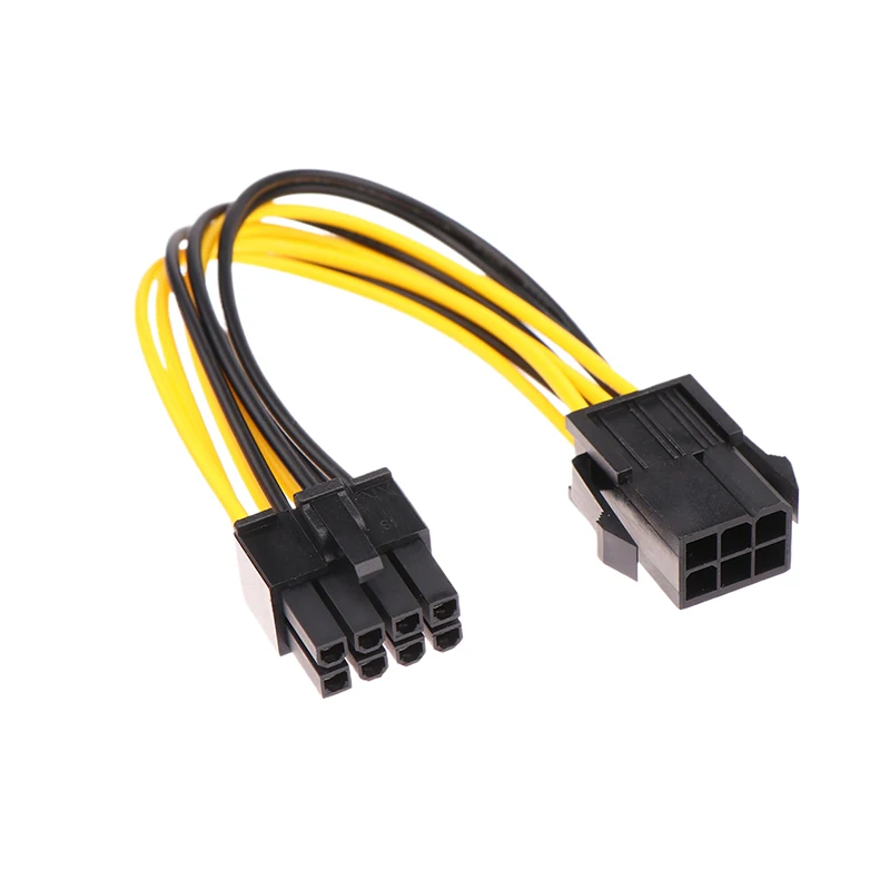 High Quality Powered Adapter 6pin To 8pin Adapter, PCI-e 6-pin Male To 8-pin Female Converter For 8pin GPU Video Card