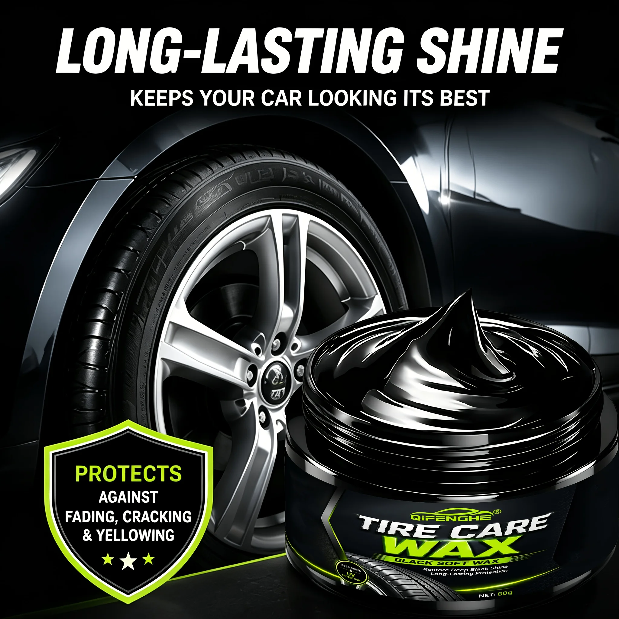 General Motors Black Gloss Rubber Tire Shine Cream Plastic Repair Agent for Interior Exterior Restoration