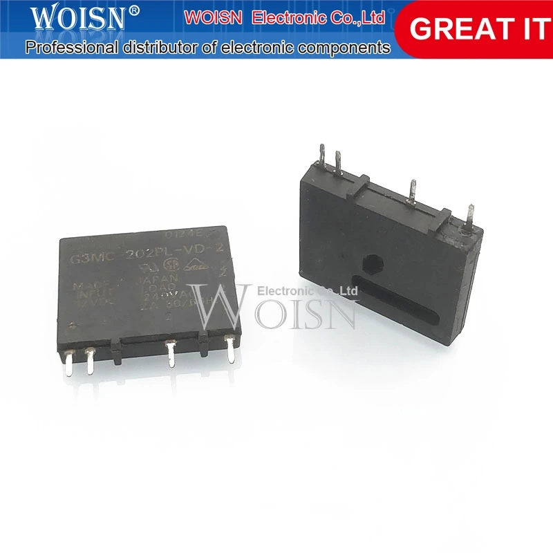 10pcs/lot G3MC-202PL-VD-2 12VDC 2A 4 feet solid state relay