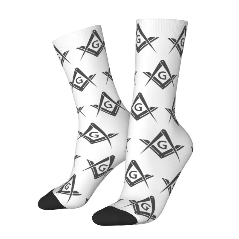 Freemason Logo Men Women Crew Socks Unisex Kawaii 3D Printing Masonic Mason Freemasonry Dress Socks