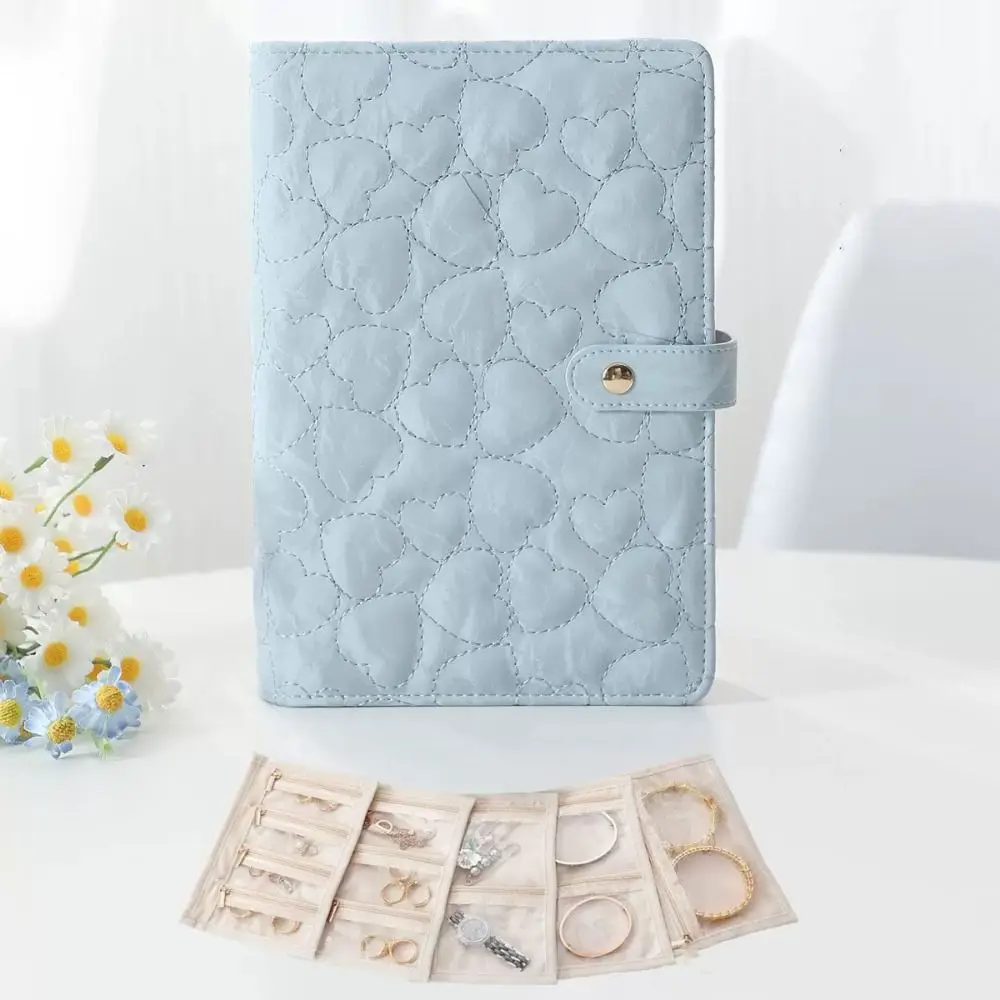 

Кожаная книга для хранения ювелирных изделий, водонепроницаемое ожерелье с сердечком, переплет, перегородка, ожерелье, переплет, витрина, коробка для путешествий