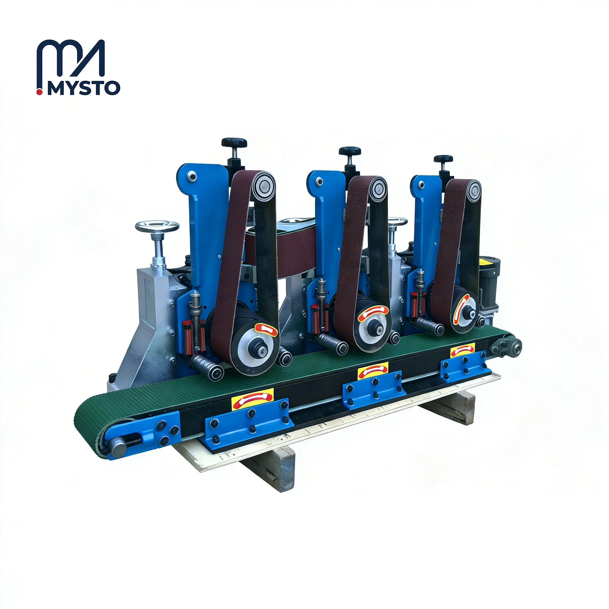 Three Station Conveyor Belt Polishing Machine For Multi-variety Metal Parts Processing