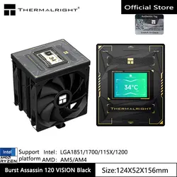 Thermalright  Burst Assassin 120 VISION Air Cooling Radiator，2.4-inch digital LCD display/6 heat pipes/Support LGA1700/115X/AM5