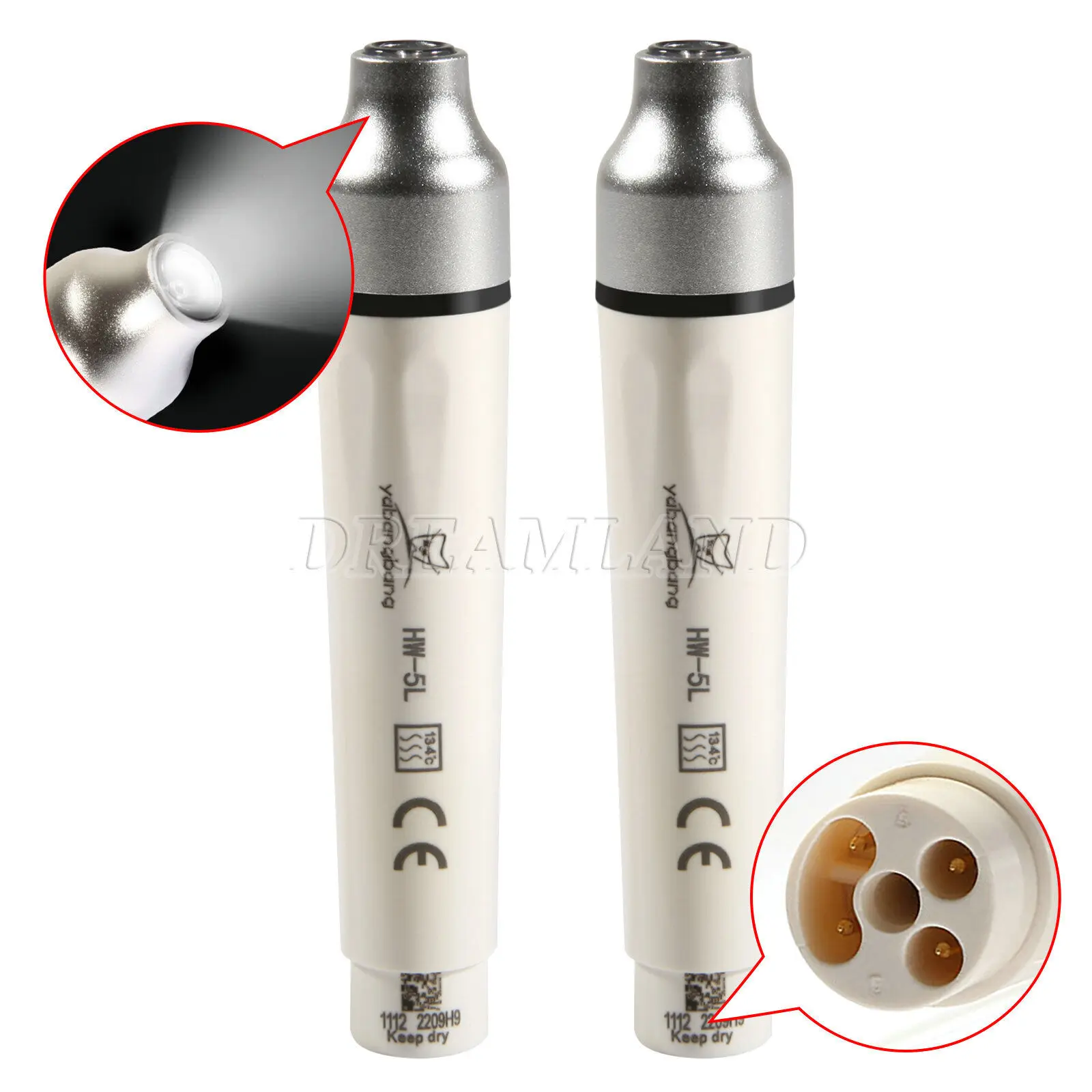 

2PCS Dental Ultrasonic Piezo Scaler Handpiece LED Fiber Optic Fit EMS