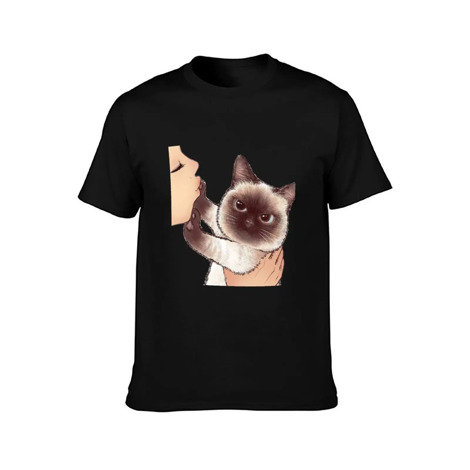 Dont Kiss Mew Cat Refused Women kiss Funny Cat T-Shirt Fashion Casual Short Sleeve Top