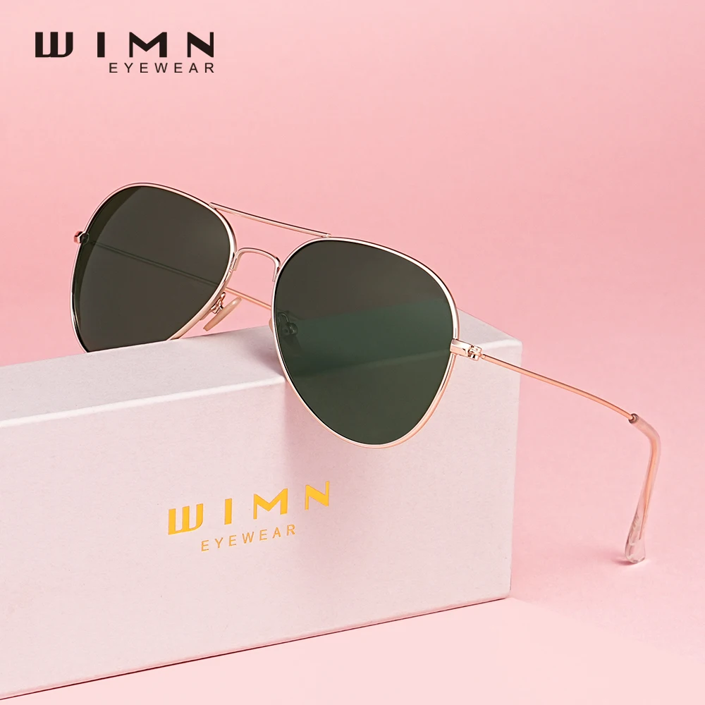 

WIMN Pilot Alloy Men‘s Sunglasses Polarization UV400 Anti-reflection Parsnip Glasses Women Retro Light Weight Eyewear