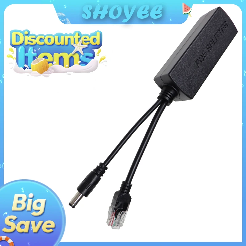 

Разветвитель POE от 24 В/48 В до 12 В/5 В IEEE 802.3af Выходная мощность через Ethernet-сплиттер Адаптер Система безопасности (Plug and Play)