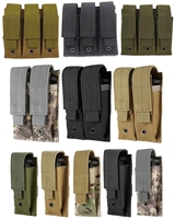 9mm Magazine Pouch Tactical Single Double Mag Bag Outdoor Molle Open-Top Magazine Pouch for Glock M1911 92F Torch Bag Triple Bag