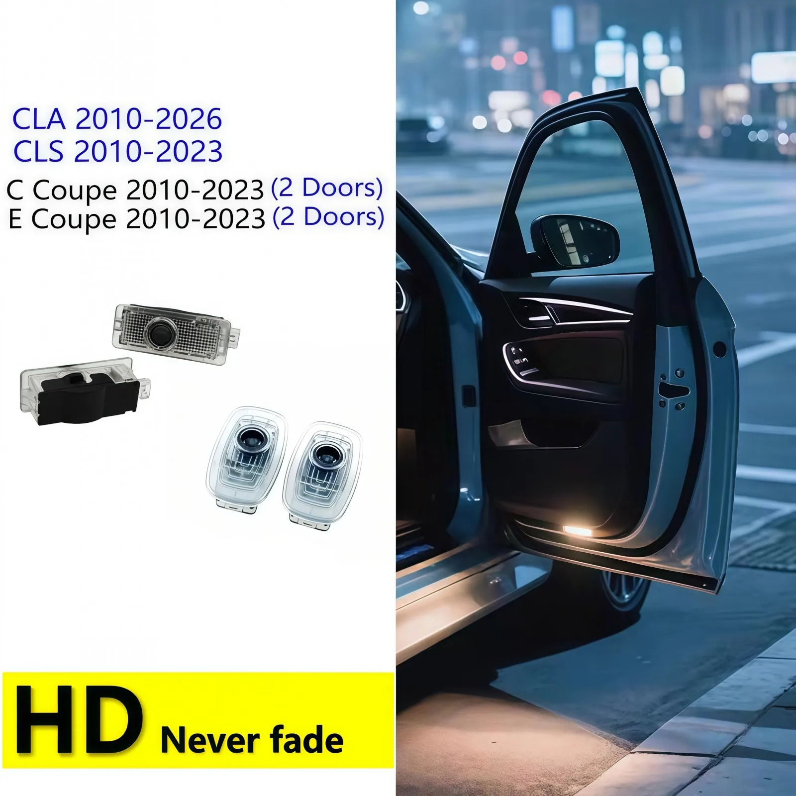 HD светодиодный автомобильный дверной проектор для Mercedes Benz CLA CLS Coupe W117 C117 C118 W218 C205 C207 W257 C238 2023 2010 2015 2019 2022