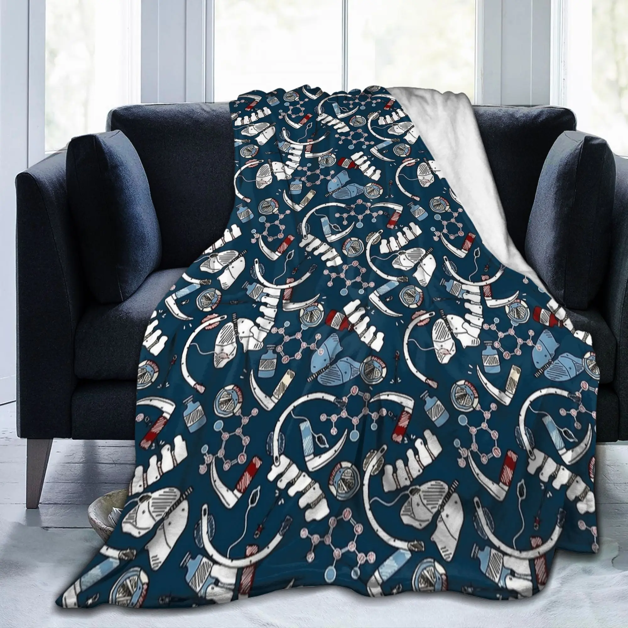 Anesthesia Anesthesiology Medical Blankets Anesthetist Wool Novelty Soft Bedding Throw Blankets for Couch Decoration Restaurant