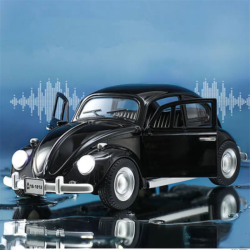 1:18 Beetle Alloy Classic Car Model Diecasts Metal Vehicles Car Model High Simulation Sound Light Collection Childrens Toys Gift