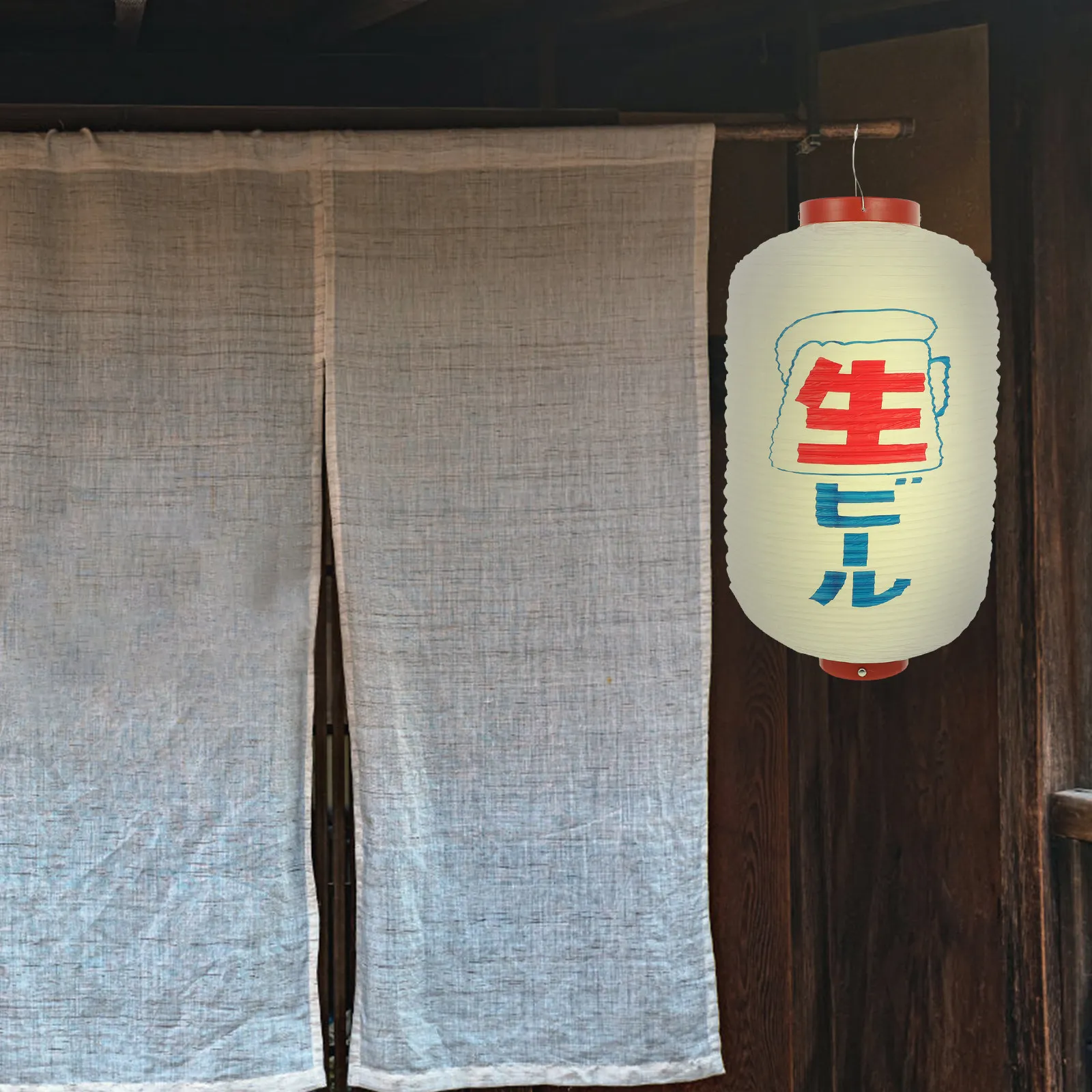 Red Waterproof Hanging Japanese Lantern Traditional Style Durable Bar Restaurant Lantern for Seasonal Festival and Event