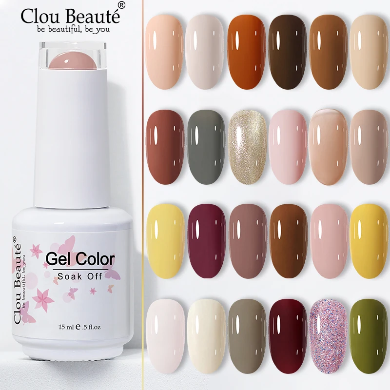 Clou Beaute 15ml Żelowy lakier do paznokci Nail Art Vernis Semi Permanent Soak off UV Gel Polish Lakier do paznokci Base Top Gel Ongle Manicura