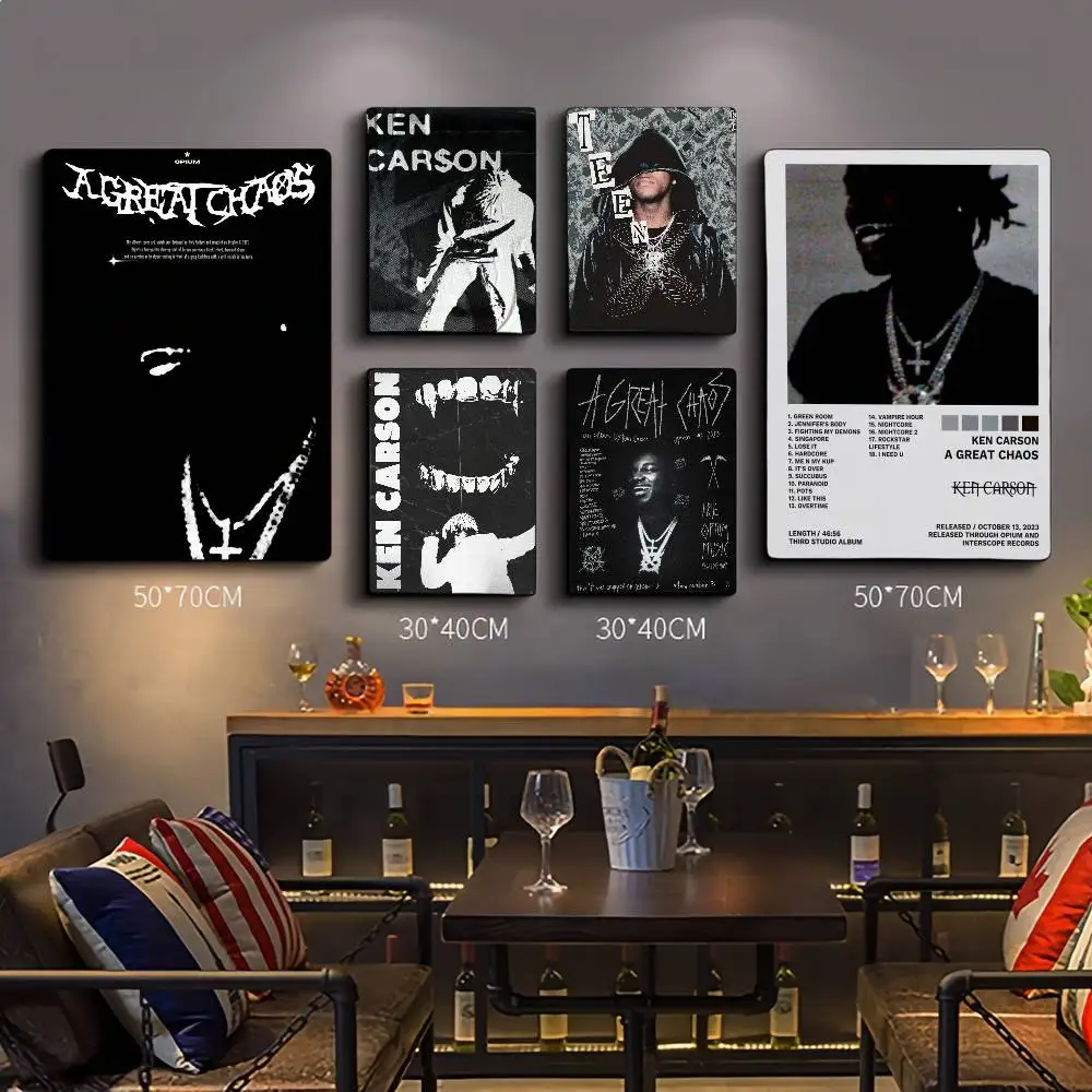 Rapper Ken Carson Self-adhesive Art Poster Whitepaper Prints Posters Artwork Home Decor
