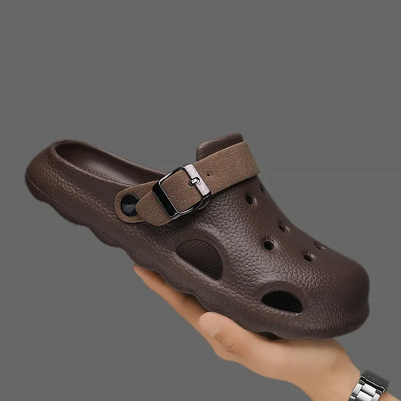 

Летние сабо, мужские тапочки, дизайнерские пляжные сандалии с пряжкой, удобная садовая обувь, повседневные уличные шлепанцы, дышащие тапочки, домашняя обувь
