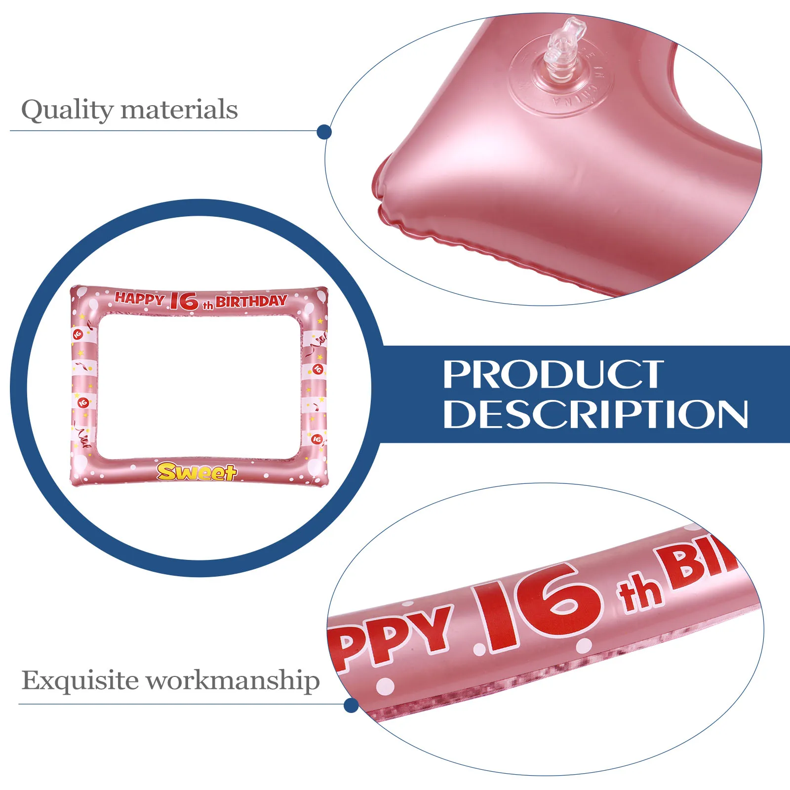 

1 pc Props Frame Pvc Party Birthday Party Prop Photo Props Birthday Photo Booth Frame For Family Friends Lightweight