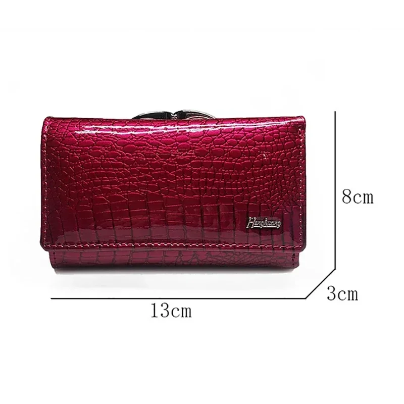 Genuine Leather Wallets for Women Luxury Designer Wallet Ladies Purses Shiny 2022 Fashion Handbag Female Serpentine Clutch Bag