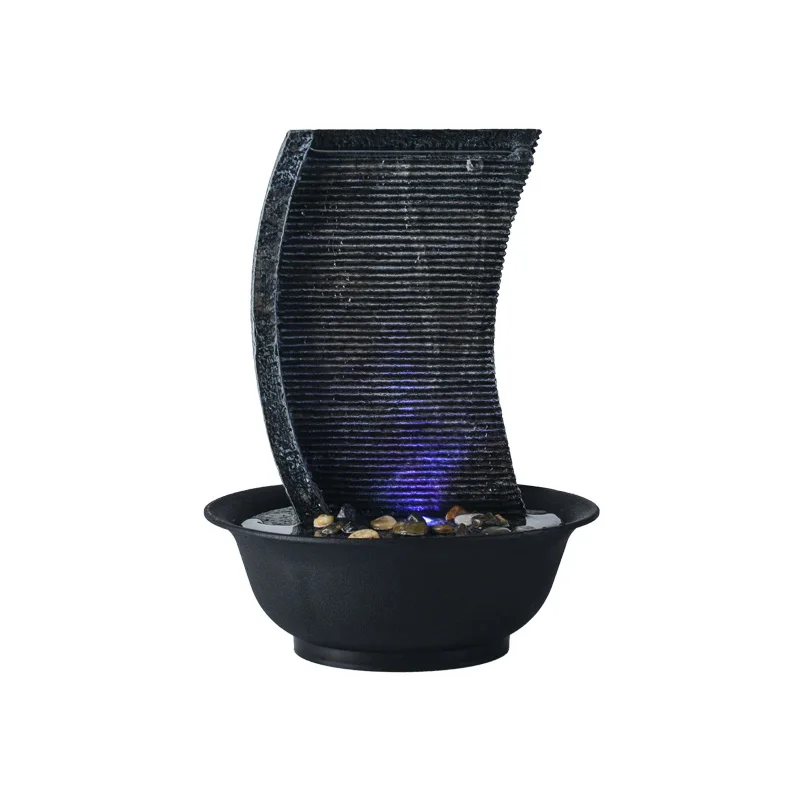 Harz Steingarten Indoor Brunnen Wasserfall Feng Shui Desktop Wasserlandschaft Luftbefeuchter Büro Tisch Ornamente Handwerk Wohnkultur