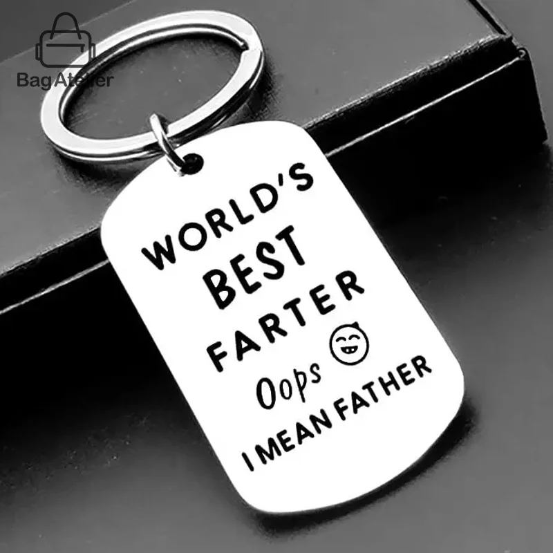 1pcs Creative Stainless Steel Keychain Pendant Metal Car Key Ring Bag Charm Holiday Party Anniversary Gift For Mum And Dad