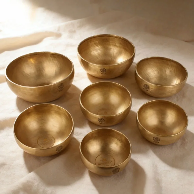 Full Moon Singing Bowl Set Nepal Handmade Sound Bowl Meditation Sound Healing Singing Bowls Tibetan Decorative Sound Bowls