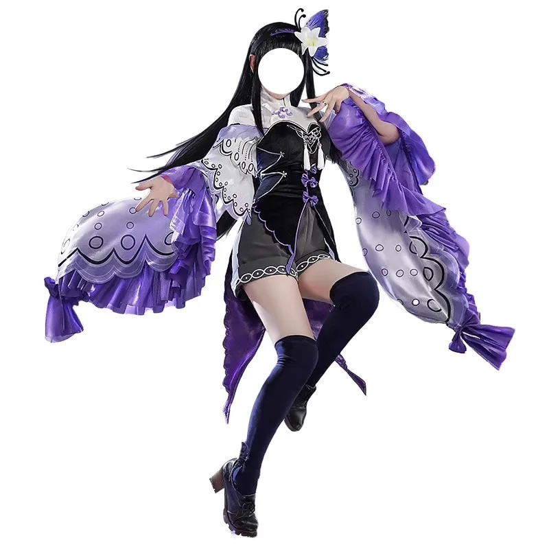 COS-KiKi Anime Puella Magi Madoka Magica Akemi Homura Game Suit Elegant Dress Cosplay Costume Halloween Party Outfit Women