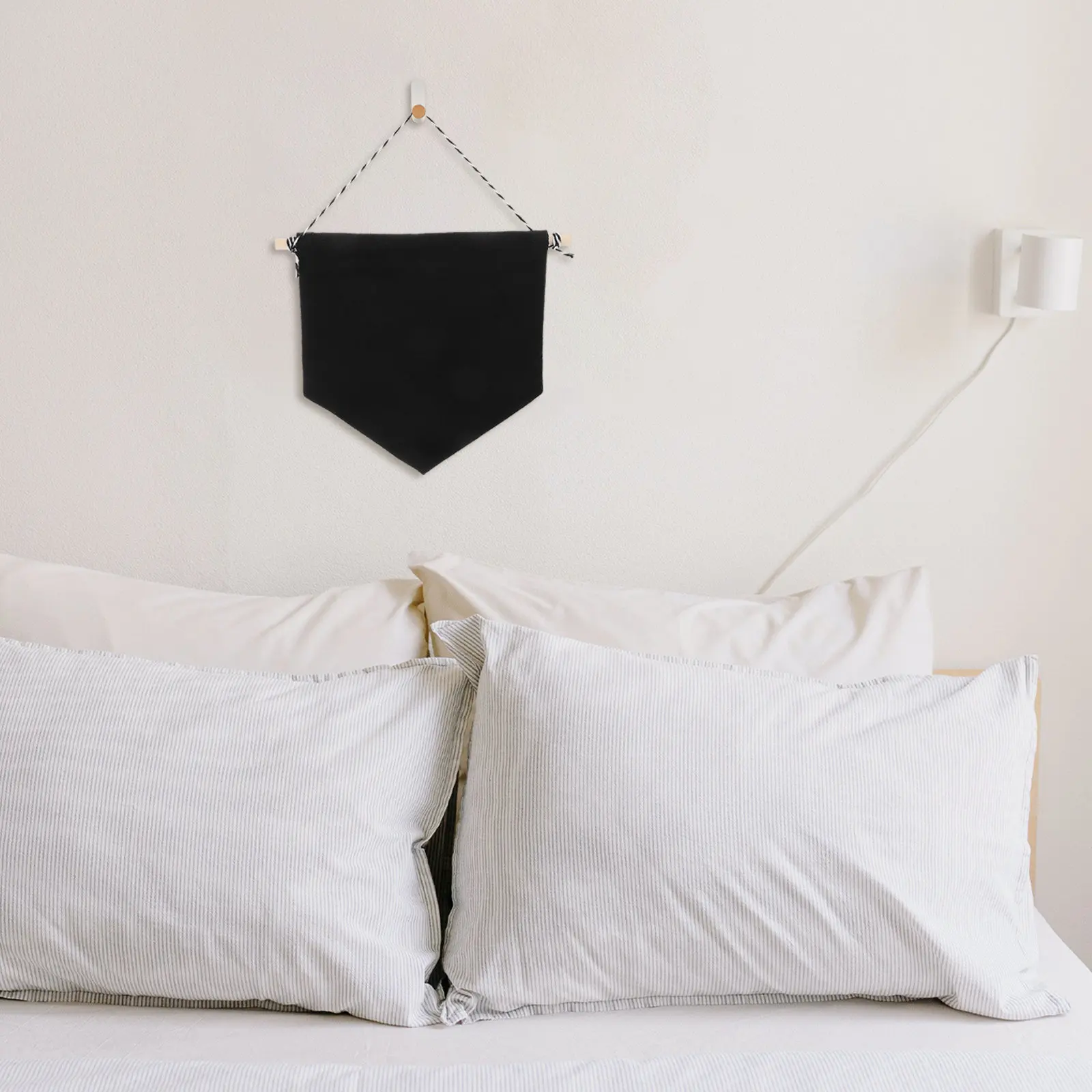 Blank Canvas Pin Banner For Art Display Wall Office Worker Pennant Black Small Quality Cotton Hanging Pins