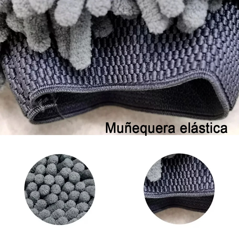 

Pair Car Wipe Cleaning Gloves Grey Double-Faced Fluffy Car Wipe Cleaning Gloves Multi-Purpose Microfiber Car Washing Gloves