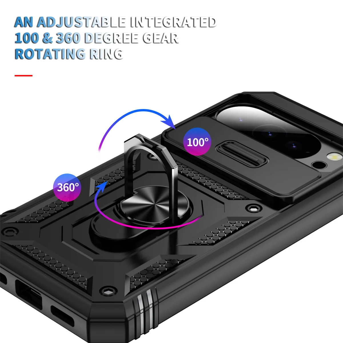 Custodia per telefono con armatura resistente 3IN1 360 protezione completa per Google Pixel 10 9 Pro XL 9A 8A 8 Pro Armor Car Magnet Ring Stand Cover