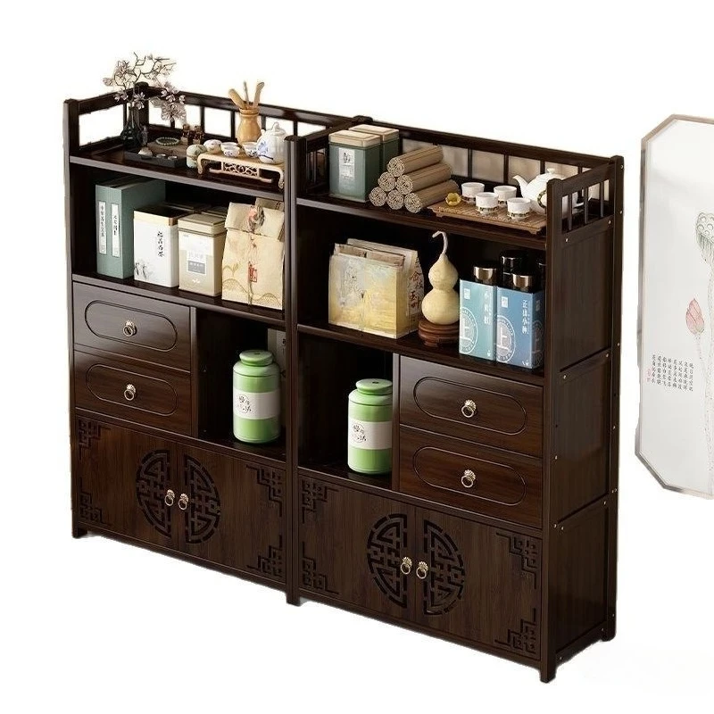 

Household European side cabinet Non-solid wood living room rack Shelf Tea set Storage locker