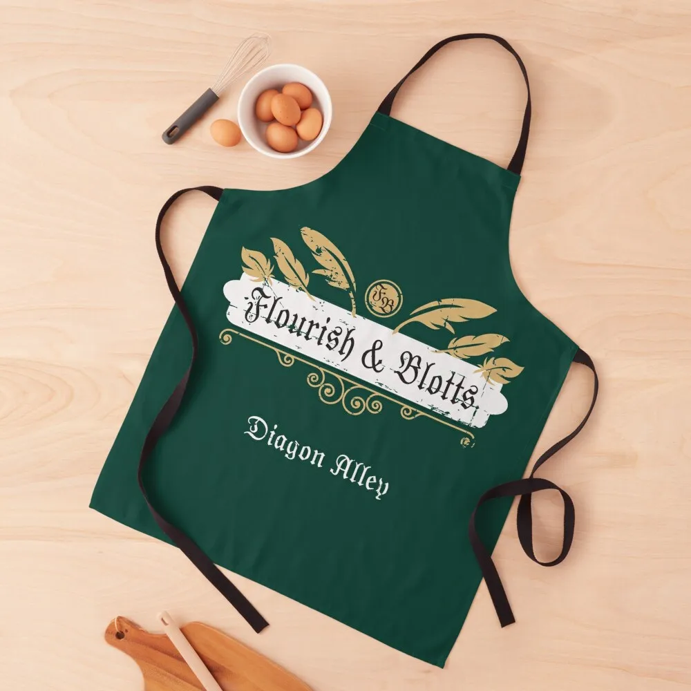 

Flourish and Blotts Apron Teacher kitchen utensil Women's Dress Apron