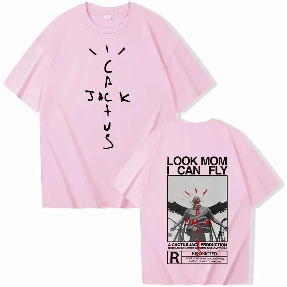 Travis Look Mom I Can Fly T-Shirts Men Scott Shirt Unisex Harajuku O-Neck Pure Cotton Tops Short Sleeve Shirts