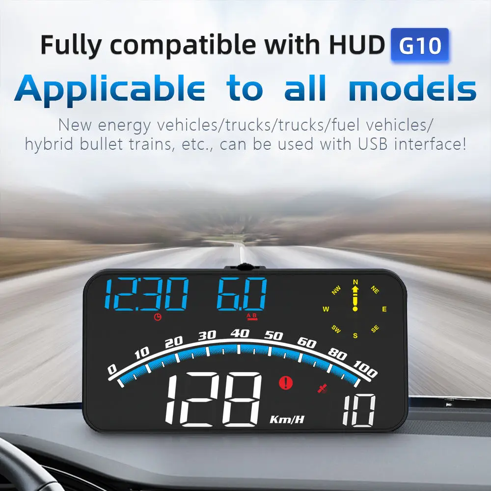

HUD G10 Uniserval GPS проекционный дисплей для автомобиля цифровой спидометр проектор скорости лобового стекла с держателем автозапчасти для интерьера