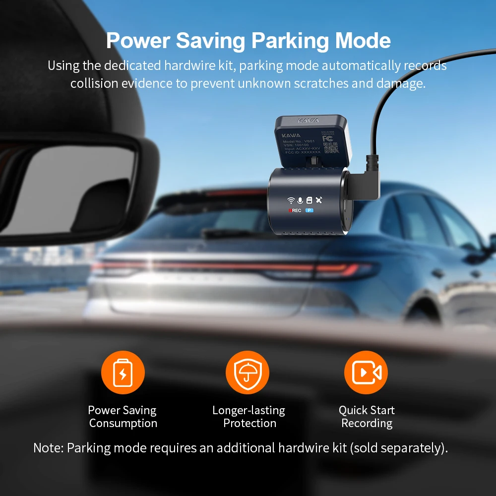 KAWA Dashcam MINI 7 Pro 4K Stealth-Display Sprachsteuerung Superkondensator Dashcam Loop-Aufnahme HDR Auto-DVR Parküberwachung – Detail 12