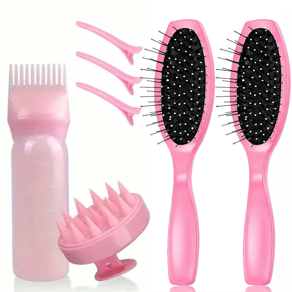 Hair Oil Applicator Set,Applicator Bottles and Hair Massage Brush& Combs, for Scalp and Hair Dye Tool Styling & Scalp Treatment