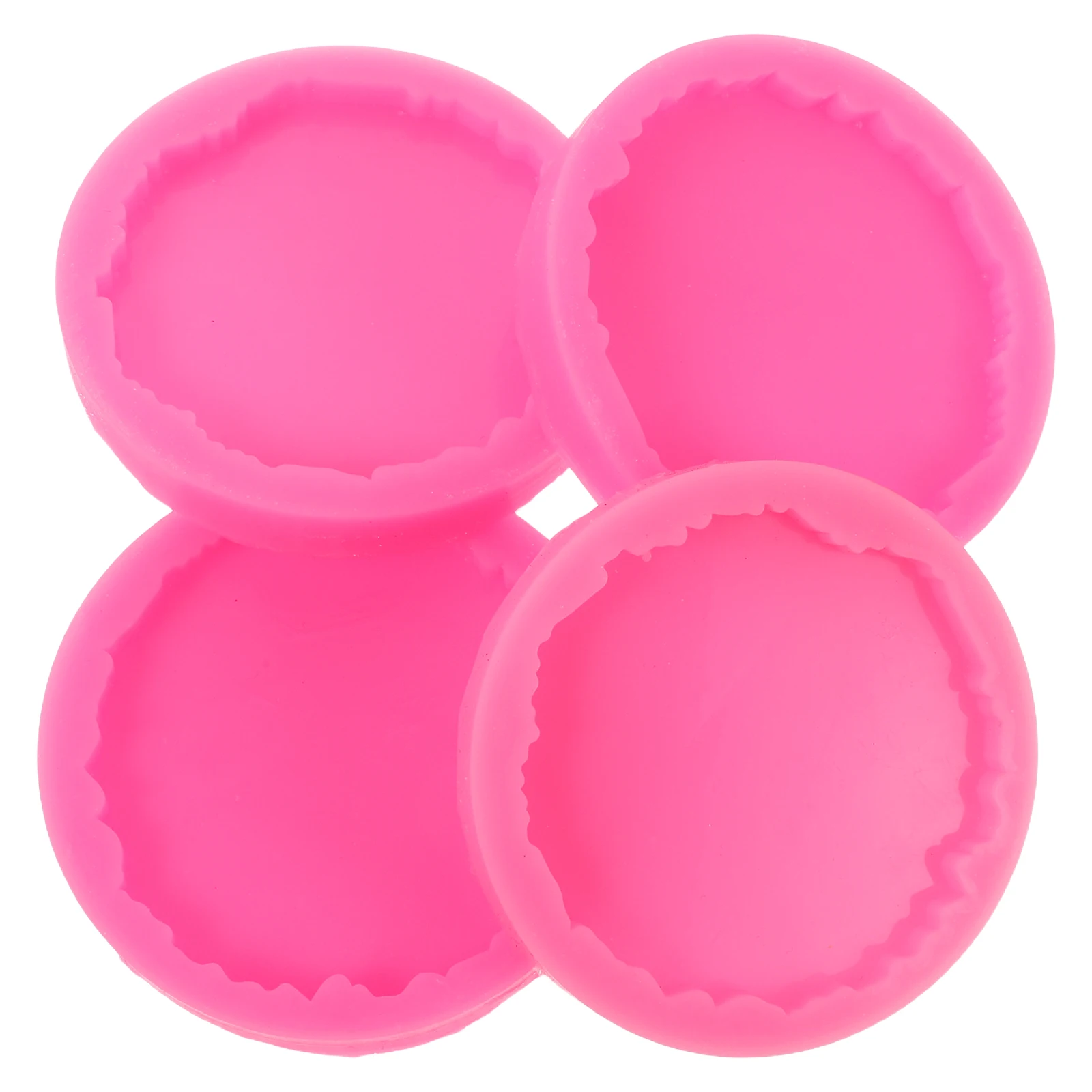 

4 Pcs Pink Coaster Mold Epoxy Ornament Molds for Resin Casting Blank Irregular Coasters Silicone