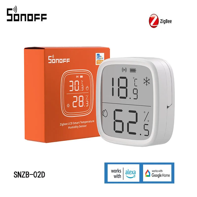 SONOFF SNZB-02D Zigbee LCD Intelligent Temperature and Humidity Sensor for Real-Time Monitoring of Household Use with LCD Screen