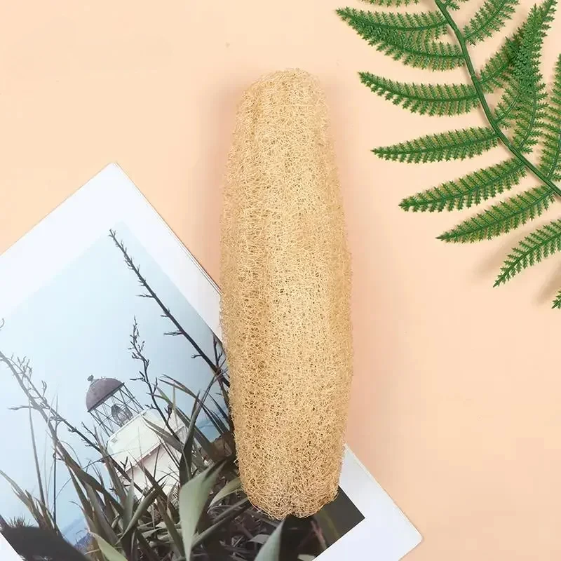

10 шт., полная люфа, натуральная отшелушивающая биоразлагаемая губка из люфы, целлюлозная натуральная губка для душа, скруббер для кухни, ванной комнаты