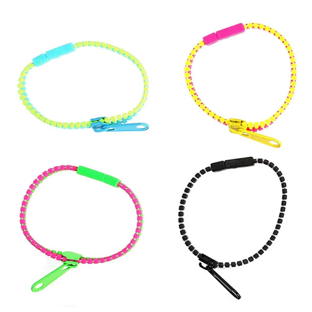 72 Pcs Bracelet Pack Women Jewelry Wristband Zipper Toy Korean Fashion For Party Mixed Color