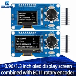 1~2PCS 0.96/1.3 inch SSD1306 SH1106 White oled display screen combined with EC11 rotary encoder module IIC interface for arduino