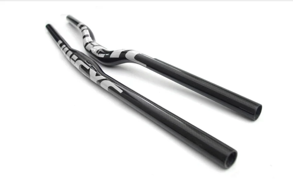 Ullicyc Vollcarbon MTB-Lenker 3K Glanzsilber 580-740mm Flach/Rise Fahrradlenker, Leichtgewicht-Upgrade für MTB & Elektroroller – Detail 9