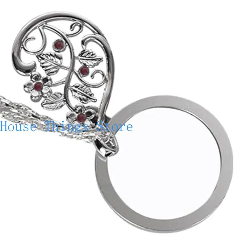 قلادة مجوهرات المكبر البصري مع سلسلة قلادة النظارات المحمولة أحادية للقراءة جمع مكتبة هدية